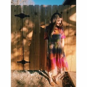 Roolee rainbow button down dress